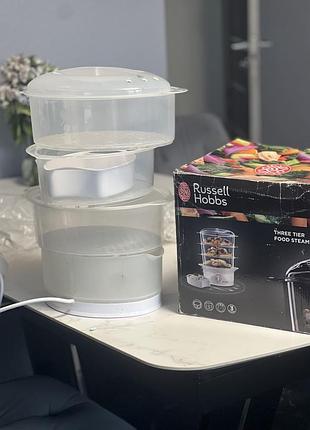 Трьох'ярусна електрична пароварка russell hobbs 3-tier food steamer (модель 21140).
