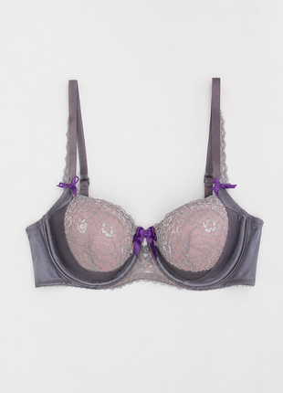 Бюстгальтер secret possessions 75b (34b) кружевной push-up серо-лиловый