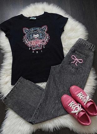 Футболка kenzo+джинсы shein с вышитыми бантиками