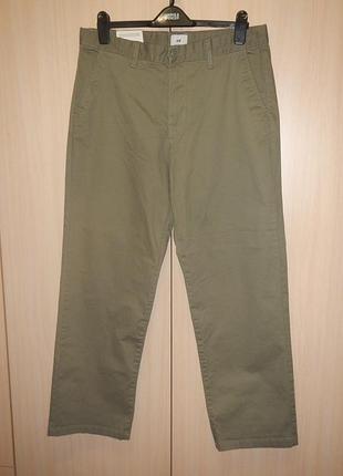 Хлопковые брюки h&amp;m relaxed fit р.50(34)