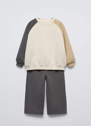 Костюм zara комплект для дівчинки та хлопчика, 104 світшот, штани