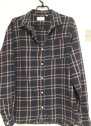 Suppli 
44/xxl/52
чоловіча бавовняна тепла сорочка темно синього кольору з картатим принтом
100% бавовна
бангладе
дуже хороший стан без слідів носіння