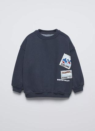 Світшот zara синій для хлопчика 104/98