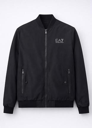 Чоловічий бомбер ea7 emporio armani чорний | весняна вітровка на блискавці водовідштовхувальна,осінь/весна