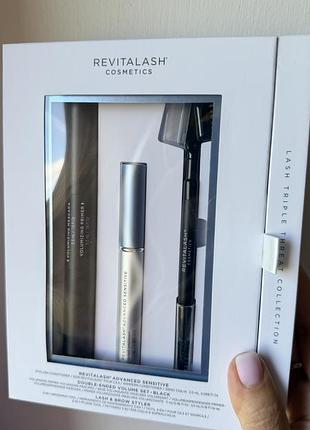 Revitalash lash triple threat collection подарочный набор по уходу за глазами и бровями