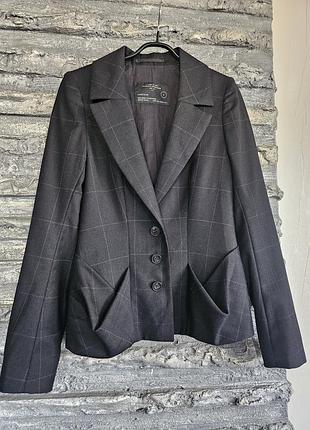 Приталенный пиджак allsaints из 100% шерсти (размер s, оригинал)