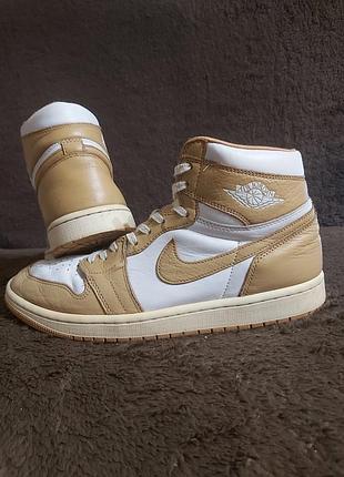 Кожаные кроссовки air jordan 1 high og “praline”,
 хайтопы натуральная кожа от nike оригал. размер по набору 41