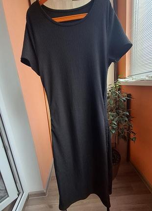Сукня чорна в рубчик xs/s