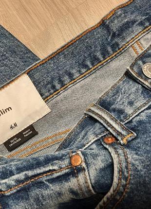 Джинсы h&amp;m slim fit w32 l32, синие