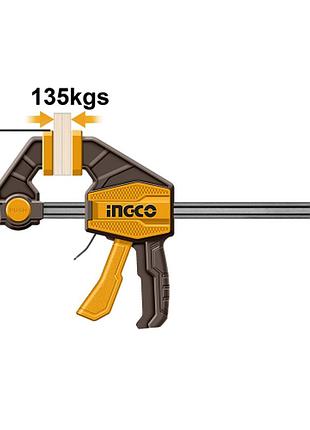 Струбцина быстрозажимная 80×450 мм ingco industrial ( hqbc18801 )