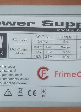 Блок живлення frimecom atx-sm400bl 400w тест ок