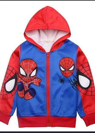 Яркая кофта-ветровка человек-паук (spiderman) с капюшоном