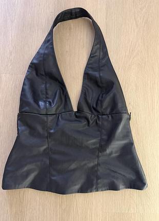 Топ з еко шкіри zara