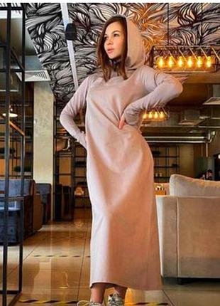 Трикотажное хлопковое платье с капюшоном релакс от marks &amp; spencer.