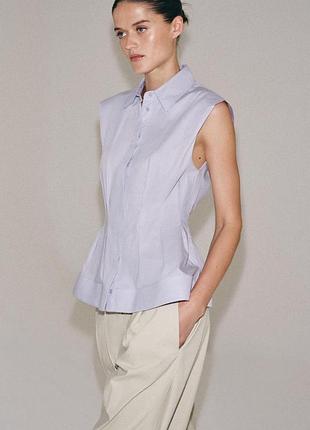 Zara сорочка зі складками на талії розмір м