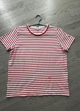 Футболка червоно-біла смугаста tommy hilfiger оригінал котон 100%