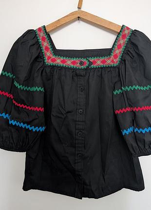 Yves saint laurent, оригинал, блузка, вышиванка подиумной коллекции 1977 г, с-м
