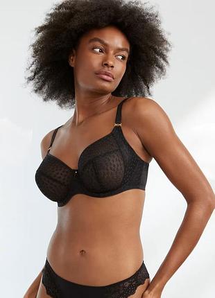 Черный кружевной бюстгальтер 75f 75g freya