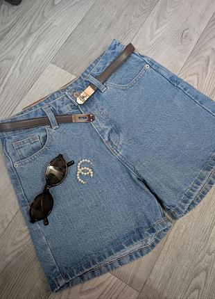 💙 джинсовые шорты с высокой посадкой | базовые женские шорты denim