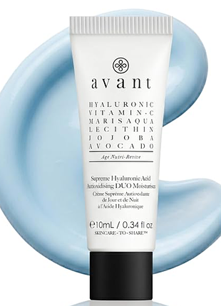 Avant supreme hyaluronic acid anti-oxidising duo moisturiser увлажняющий крем-антиоксидант с гиалуроновой кислотой и двойной формулой, 10 мл