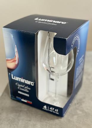 Бокали для вина luminarc cristal, 4 шт по 470 мл, скло