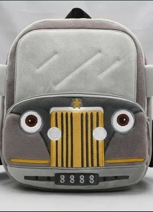 Рюкзак детский «машина» kakoo c60003 велюр car машинка, плюшевый