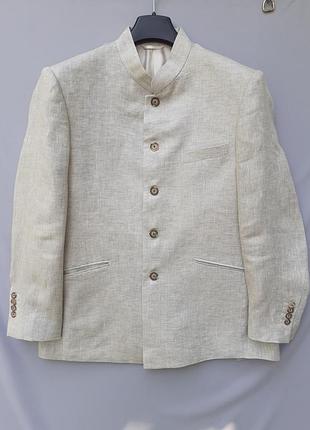 Льняной пиджак hockerty mao jacket мужской с воротником стойкой 50-52, l-xl&nbsp; 100% льон.