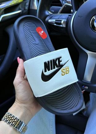 Тапки шльопанці nike sb white