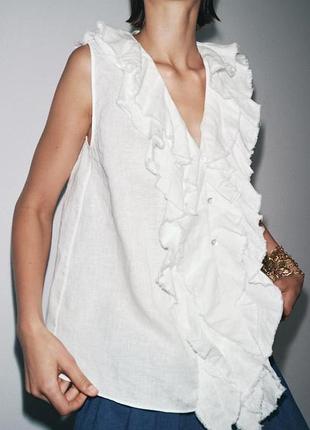 Блуза из льна zara
