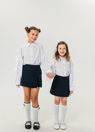 Школьная блузка, юбка шорты на девочку