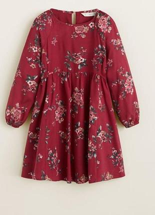 Сукня mango kids (mng), р. 110 см (4-5 років) з квітковим принтом
