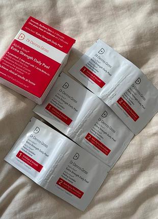Dr. dennis gross alpha beta extra strength daily peel 3шт | потужний кислотний пілінг для обличчя aha/bha від постакне та зморшок