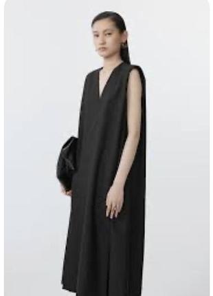 Сукня міді zara з v-подібним вирізом сарафан платья ефект замші