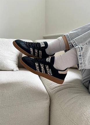 Женские чёрные кроссовки adidas spezial black leopard х адидас 36