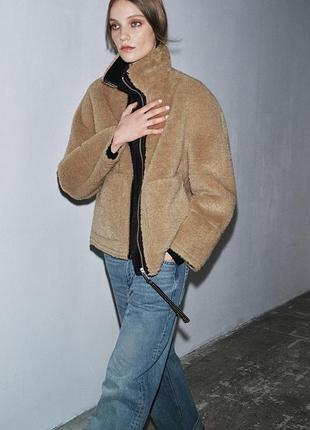 Дубленка zara цвета кемэл