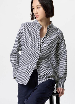 Льняная рубашка uniqlo