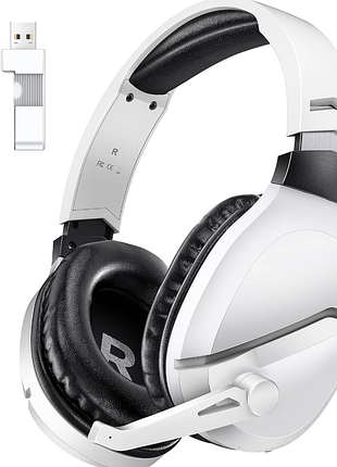 Беспроводная игровая гарнитура wolflaws с микрофоном с шумоподавлением для ps5, пк, ps4, игровые наушники 2,4 ггц/bluetooth с разъемами usb и type-c,