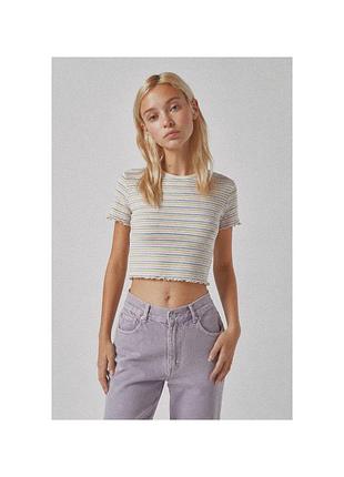Полосатый топ в рубчик pull&bear • футболка в полоску pull and bear
