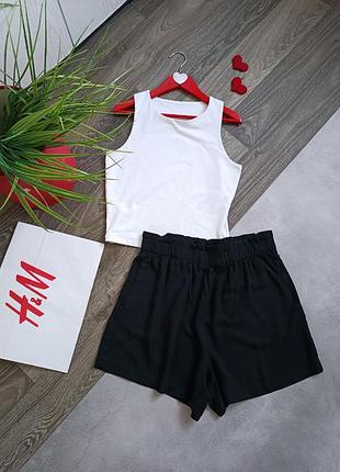 Шорты женские черные легкие вискоза h&amp;m.