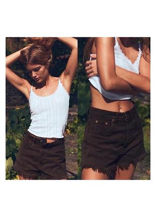 Коричневые джинсовые шорты mom zara * шоколадные шорты зара