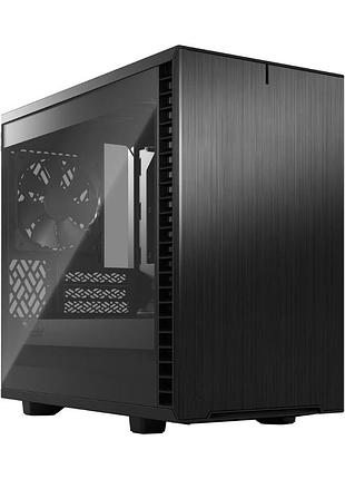 Корпус для компьютера minitower fractal design define 7 nano black tg light, без блока питания