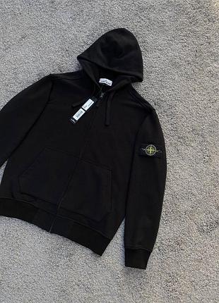 Stone island худі - зіп худі кофта на замку чоловіча чорна s m l xl xll