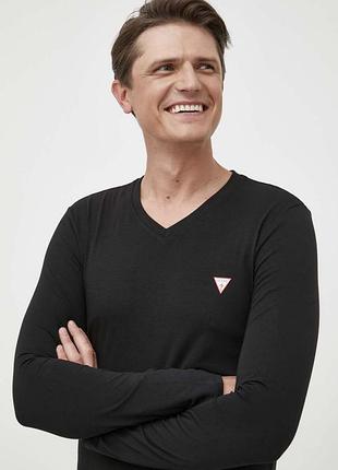 Лонгслів новий чоловічий guess, чорний лонгслив guess (кофта, светр)
