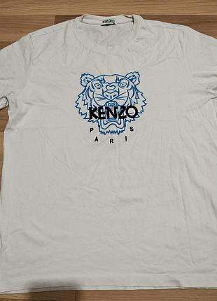 Футболка kenzo paris с вышитым тигром, размер xxl (l)