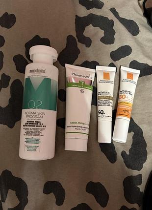 Набір доглядової косметики meddis + pharmaceris spf + 2 la roche-posay у подарунок 🎁