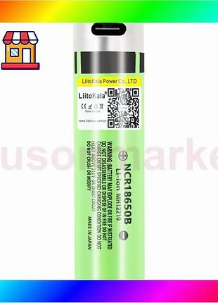 Bs акумулятор liitokala lii-usb-34b best mix 18650 3400mah із захистом (зелений) bas77/n
