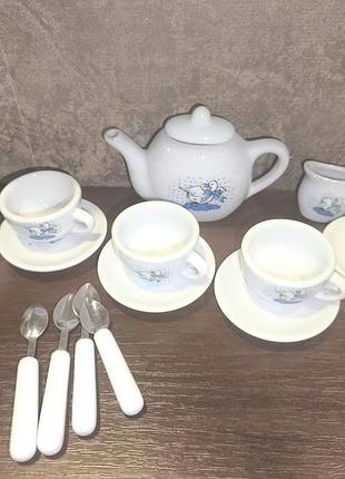 Дитячий керамічний сервіз (міні-посуд для ляльок)