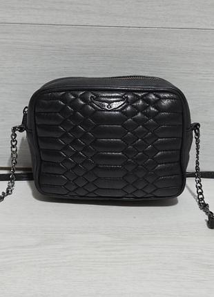 Шкіряна крос боді сумочка zadig&voltaire