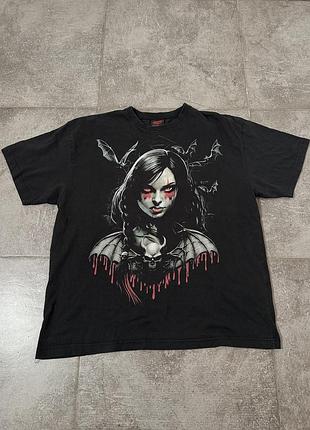 Червоно чорна готична футболка spiral gothic demonia new rock killstar готика демонія