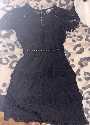 Чорна мереживна сукня h&m xs